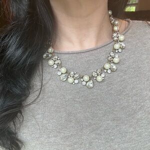 Ann Taylor Rhinestone and Pearl Necklace NWT